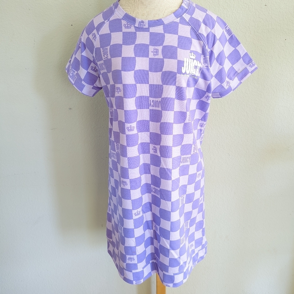 NWOT Juicy Couture XL Lilac Sky Checked “Preppy” Mini/Bodycon Dress - Picture 4 of 12